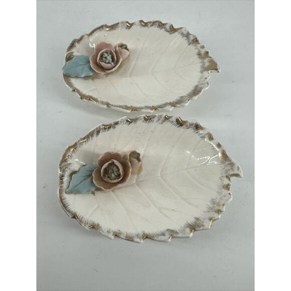 Porcelain Jewelry Trinket Dresser Box w/Lid & 2 Trays Arnart Creation Japan MCM - Picture 12 of 16